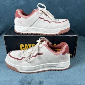 Caterpillar Streamline White/Pink Leather/Suede CRT Composite Toe Womens 7.5